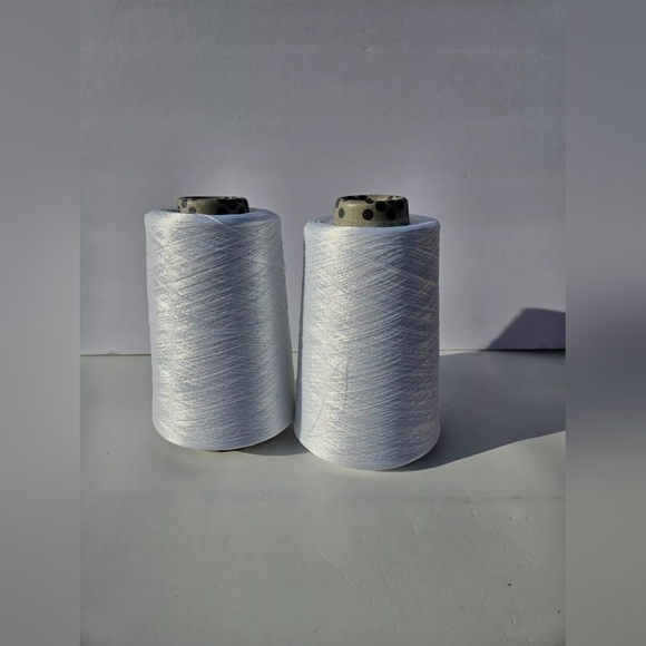 Bulk White Sewing Embroidery Spool Poly Thread 2 Pack 2 pounds Total NOS 9004 - Picture 2 of 4
